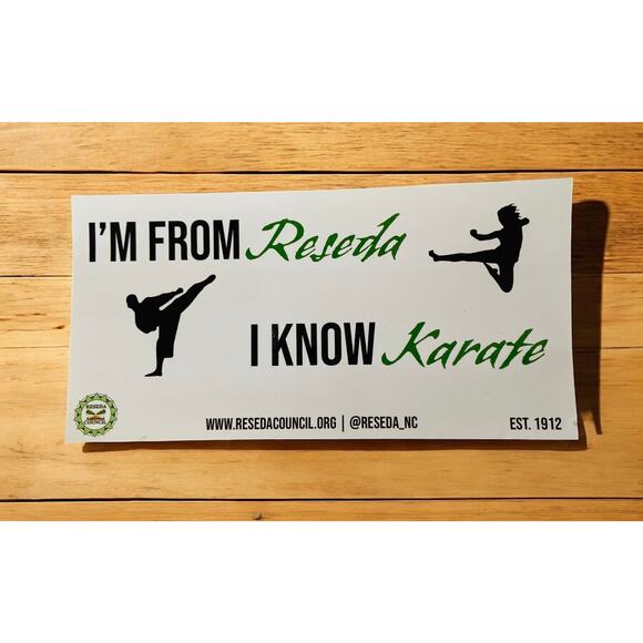 NEW I'm From Reseda I Know Karate Kid Bumper Water Bottle California Sticker - Picture 1 of 1